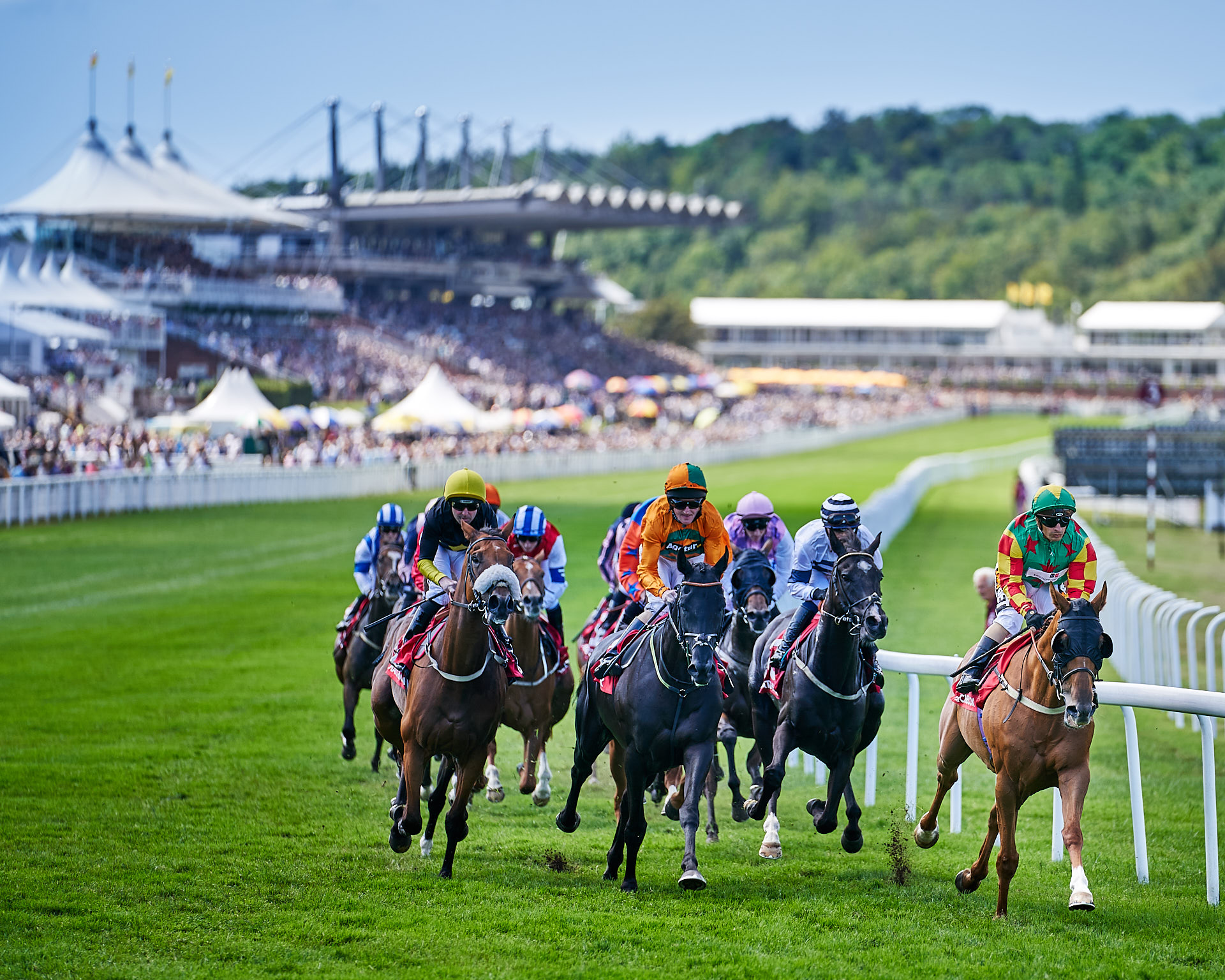 View of the only race to start backwards at Qatar Goodwood Festival 2018